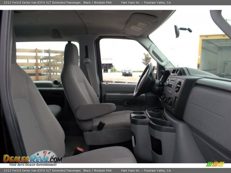 2013 Ford E Series Van E350 XLT Extended Passenger Black / Medium Flint Photo #12
