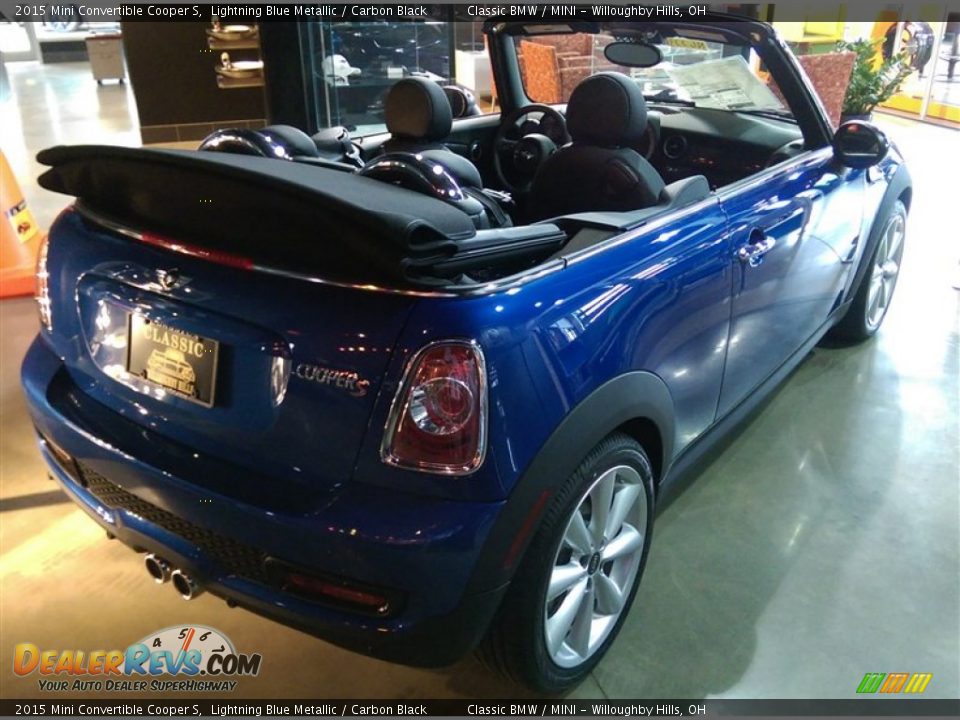 2015 Mini Convertible Cooper S Lightning Blue Metallic / Carbon Black Photo #2