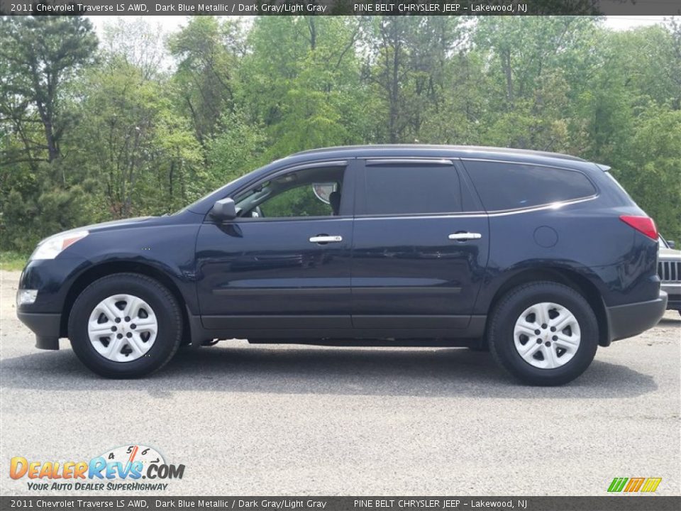 2011 Chevrolet Traverse LS AWD Dark Blue Metallic / Dark Gray/Light Gray Photo #3