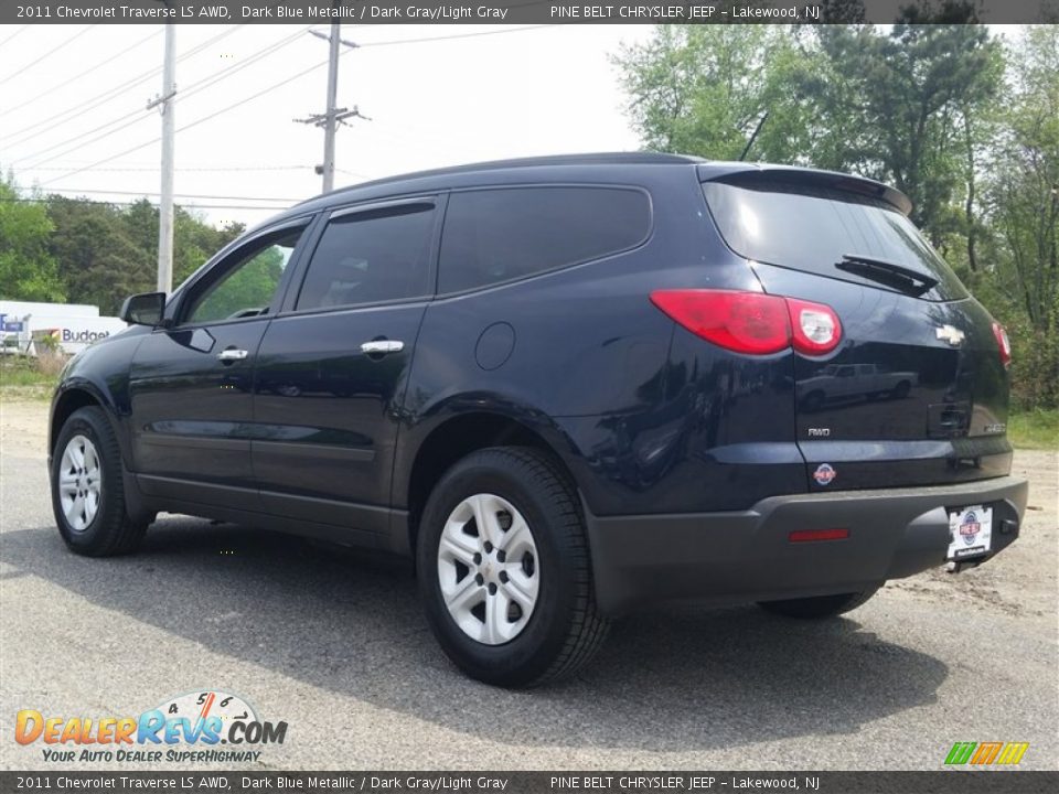 2011 Chevrolet Traverse LS AWD Dark Blue Metallic / Dark Gray/Light Gray Photo #4