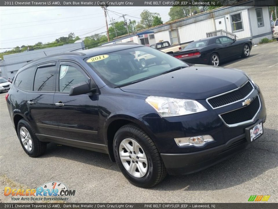2011 Chevrolet Traverse LS AWD Dark Blue Metallic / Dark Gray/Light Gray Photo #8