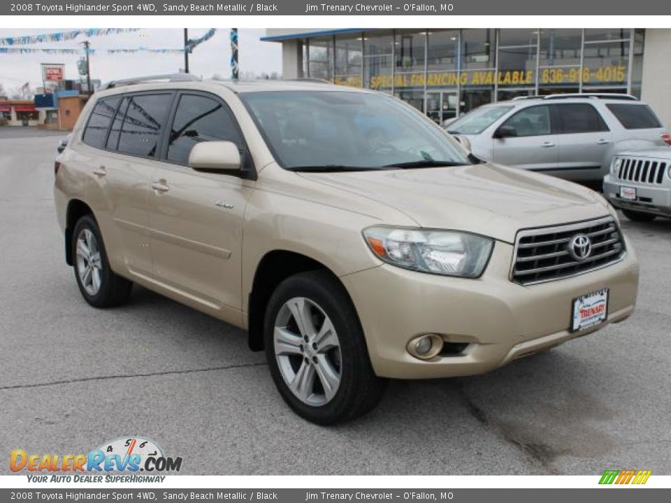 2008 Toyota Highlander Sport 4WD Sandy Beach Metallic / Black Photo #2