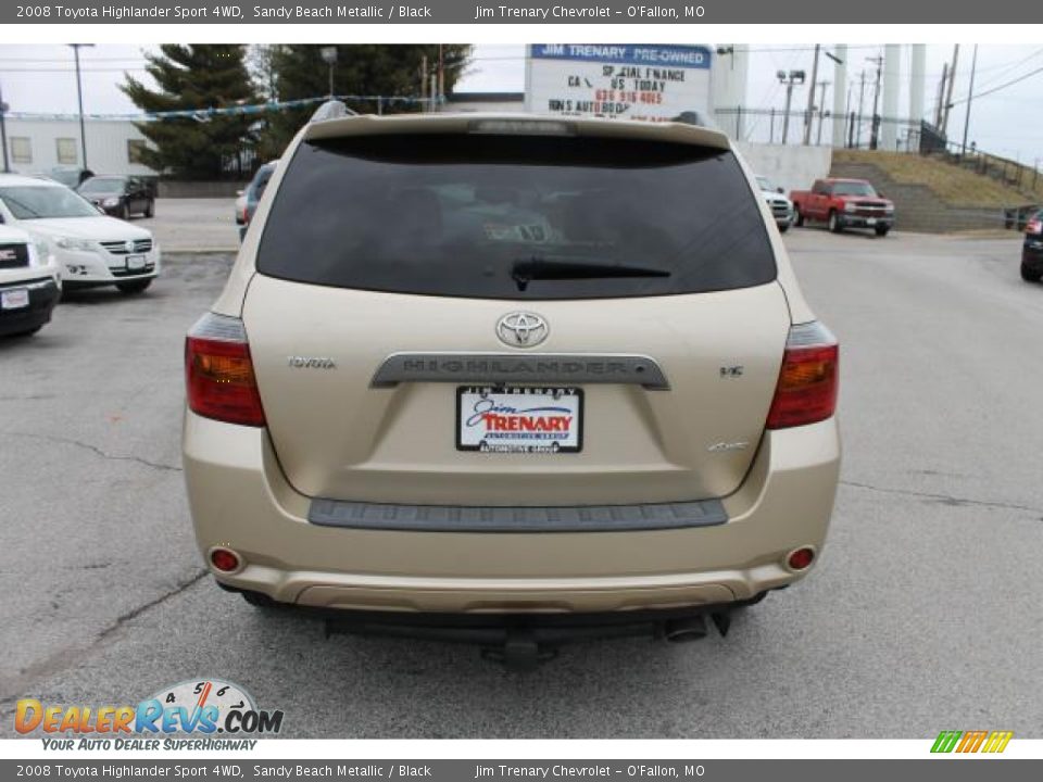 2008 Toyota Highlander Sport 4WD Sandy Beach Metallic / Black Photo #6