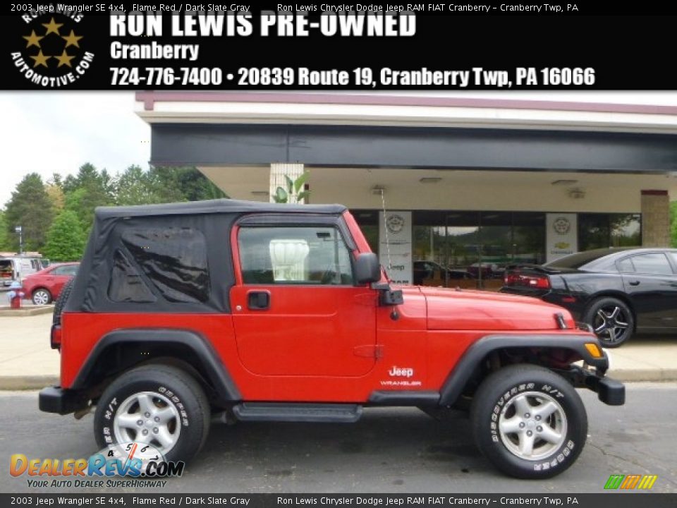 2003 Jeep Wrangler SE 4x4 Flame Red / Dark Slate Gray Photo #1