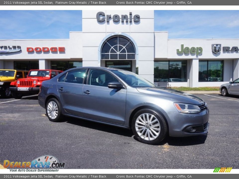 2011 Volkswagen Jetta SEL Sedan Platinum Gray Metallic / Titan Black Photo #1