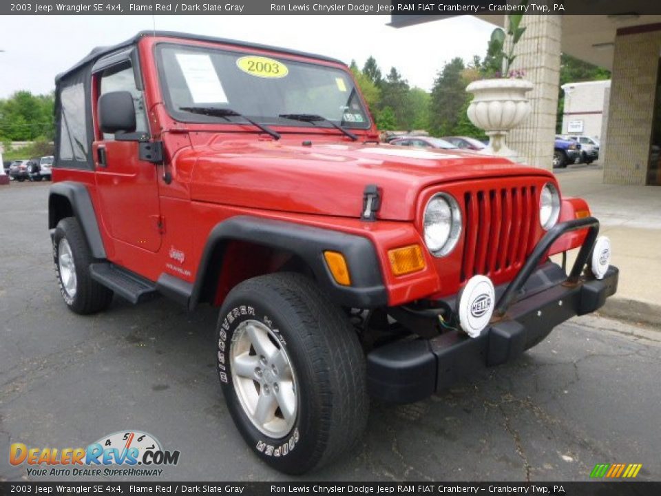 2003 Jeep Wrangler SE 4x4 Flame Red / Dark Slate Gray Photo #3
