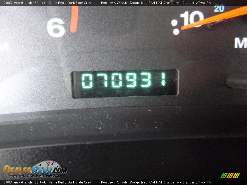 2003 Jeep Wrangler SE 4x4 Flame Red / Dark Slate Gray Photo #17