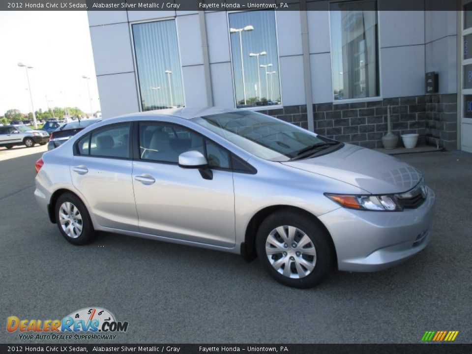 2012 Honda Civic LX Sedan Alabaster Silver Metallic / Gray Photo #1