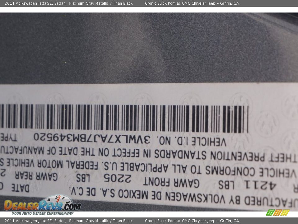 2011 Volkswagen Jetta SEL Sedan Platinum Gray Metallic / Titan Black Photo #25
