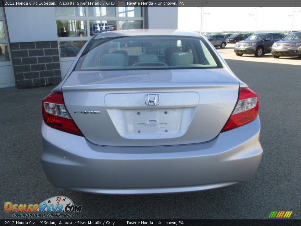 2012 Honda Civic LX Sedan Alabaster Silver Metallic / Gray Photo #3