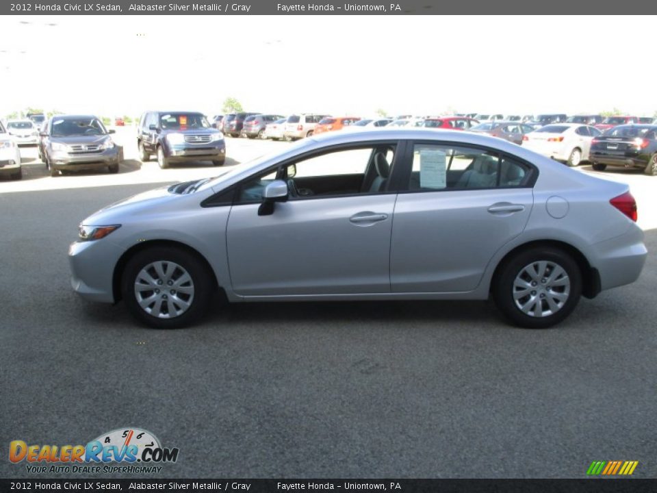 2012 Honda Civic LX Sedan Alabaster Silver Metallic / Gray Photo #4