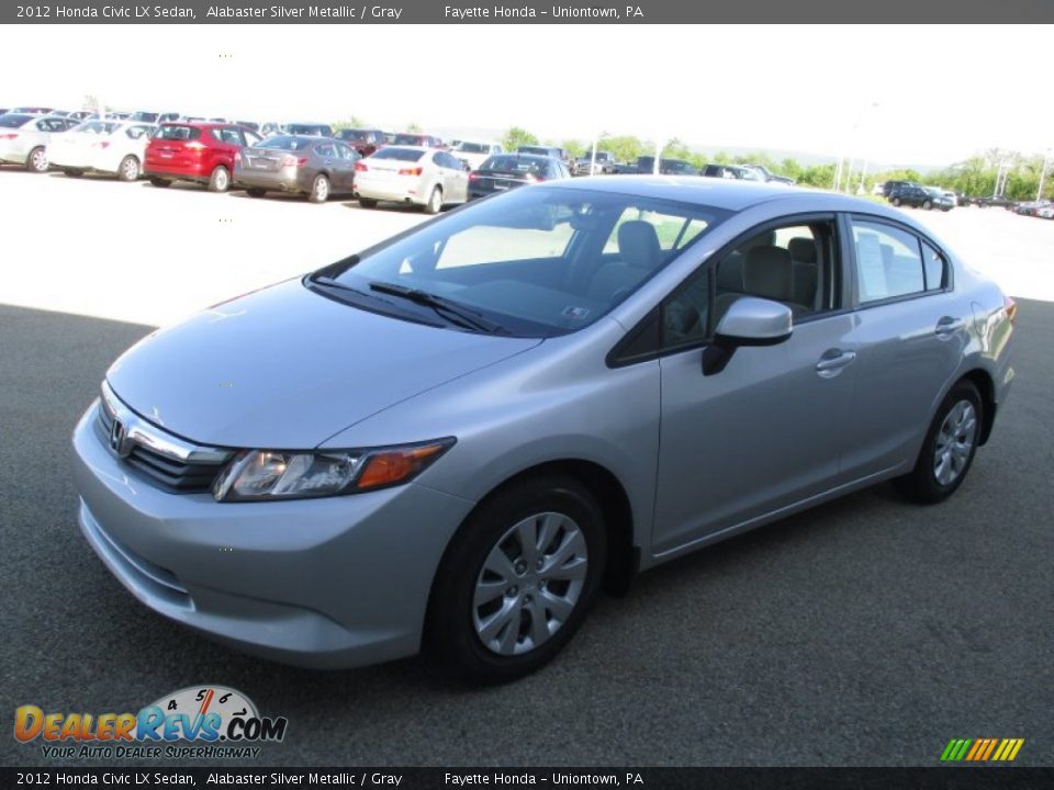 2012 Honda Civic LX Sedan Alabaster Silver Metallic / Gray Photo #5