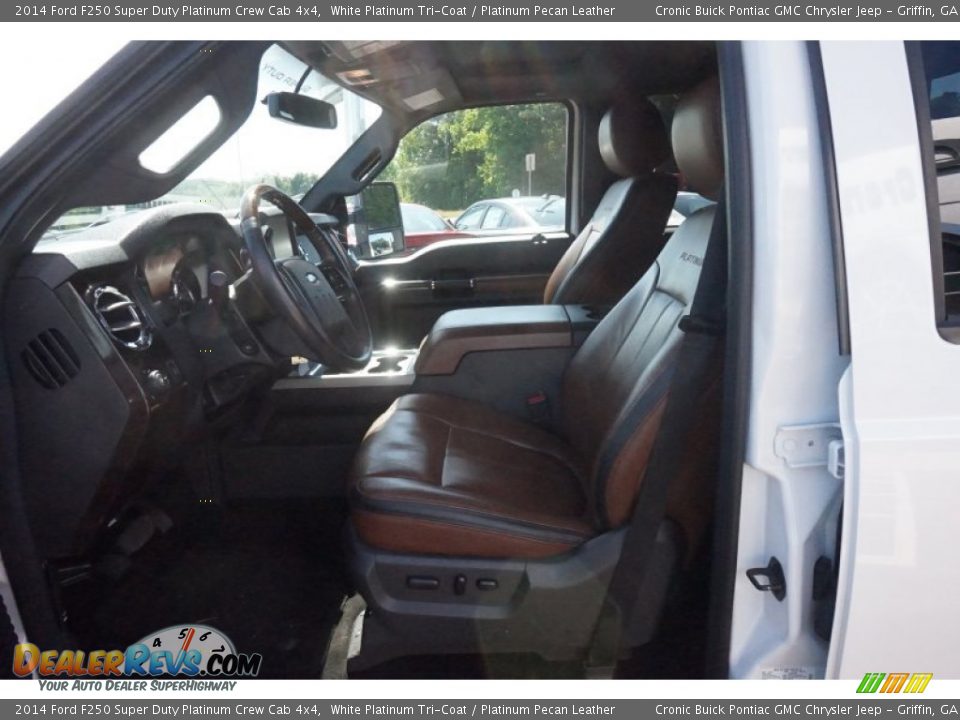 2014 Ford F250 Super Duty Platinum Crew Cab 4x4 White Platinum Tri-Coat / Platinum Pecan Leather Photo #9