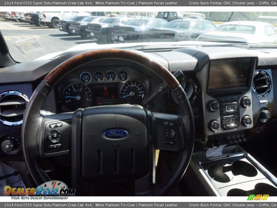 2014 Ford F250 Super Duty Platinum Crew Cab 4x4 White Platinum Tri-Coat / Platinum Pecan Leather Photo #10