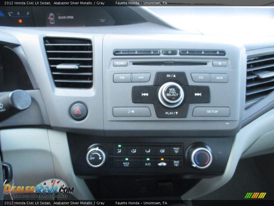 2012 Honda Civic LX Sedan Alabaster Silver Metallic / Gray Photo #12