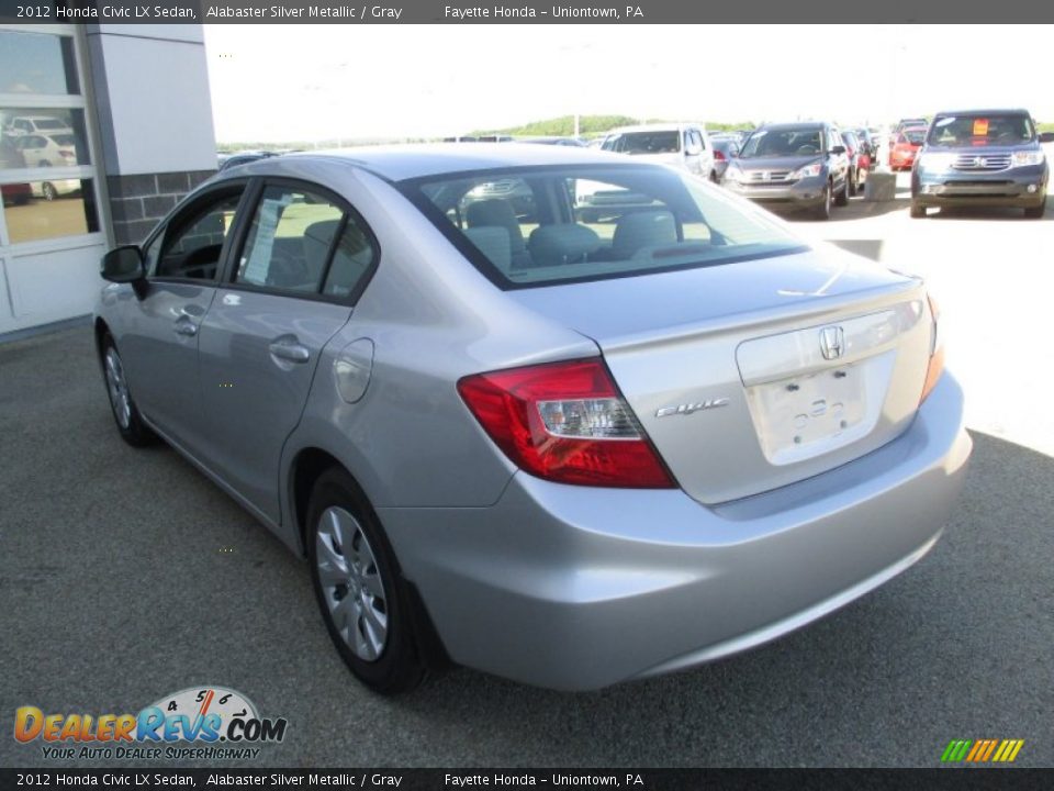 2012 Honda Civic LX Sedan Alabaster Silver Metallic / Gray Photo #17