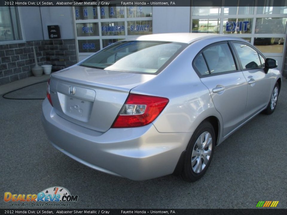 2012 Honda Civic LX Sedan Alabaster Silver Metallic / Gray Photo #18