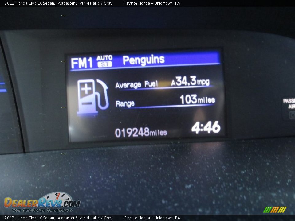 2012 Honda Civic LX Sedan Alabaster Silver Metallic / Gray Photo #20