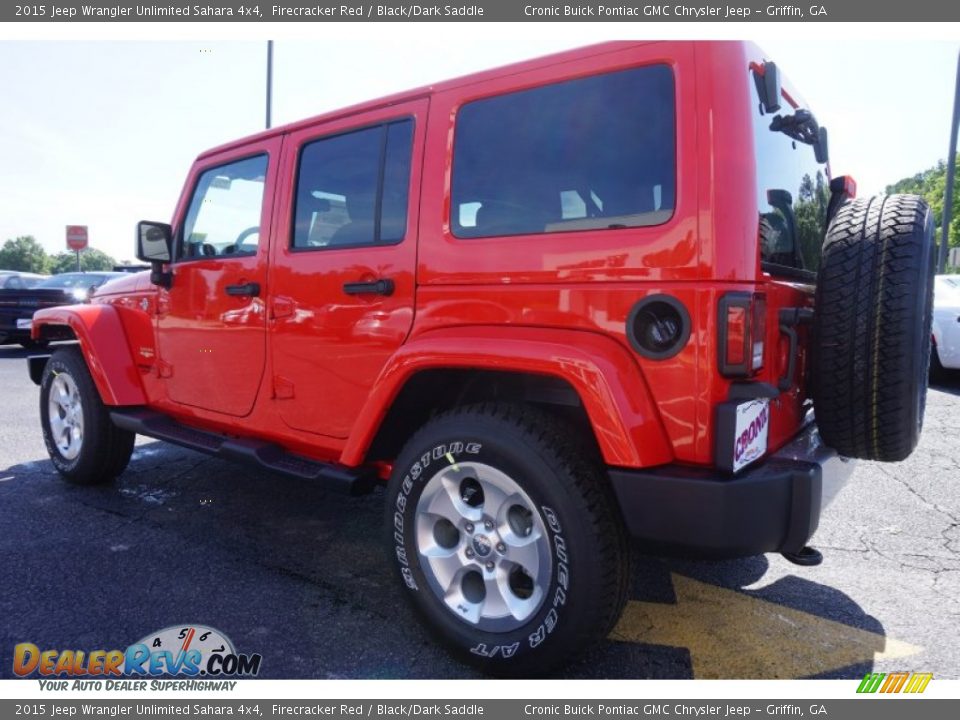 2015 Jeep Wrangler Unlimited Sahara 4x4 Firecracker Red / Black/Dark Saddle Photo #5