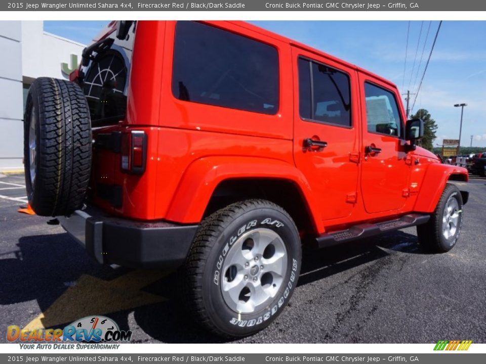 2015 Jeep Wrangler Unlimited Sahara 4x4 Firecracker Red / Black/Dark Saddle Photo #7