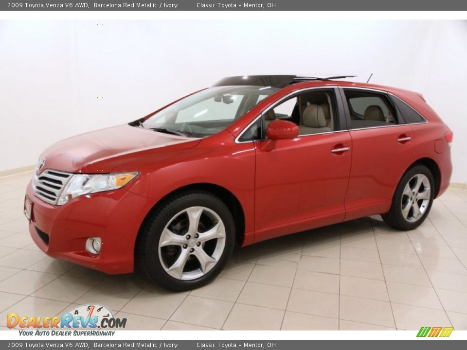 2009 Toyota Venza V6 AWD Barcelona Red Metallic / Ivory Photo #3