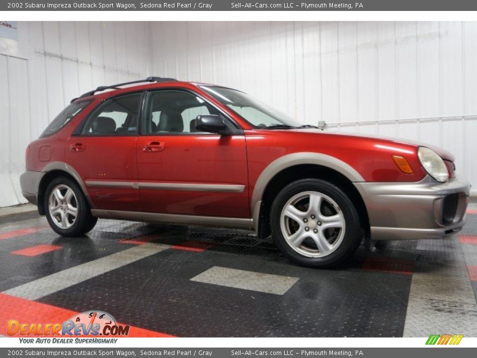 2002 Subaru Impreza Outback Sport Wagon Sedona Red Pearl / Gray Photo #6