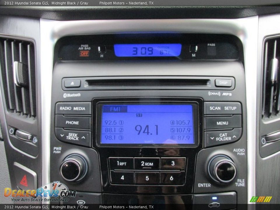2012 Hyundai Sonata GLS Midnight Black / Gray Photo #35