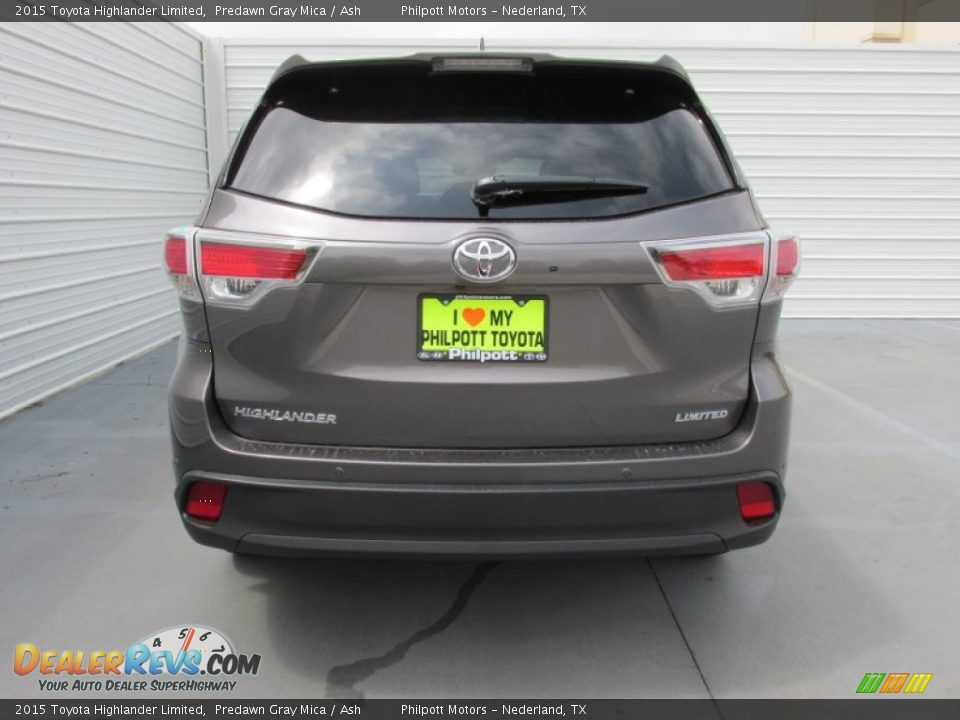 2015 Toyota Highlander Limited Predawn Gray Mica / Ash Photo #5