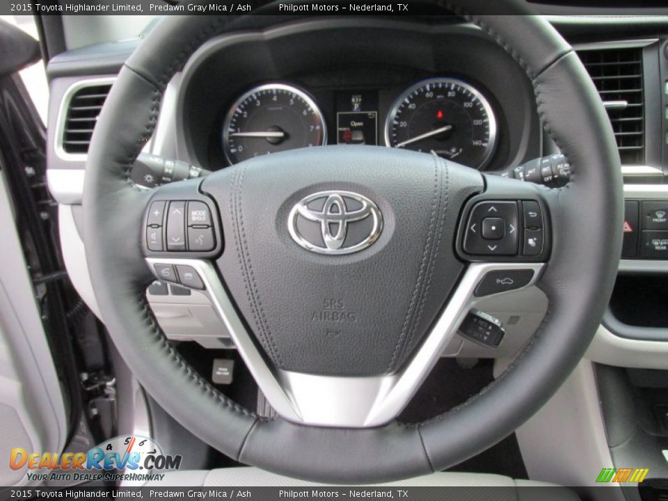 2015 Toyota Highlander Limited Predawn Gray Mica / Ash Photo #35