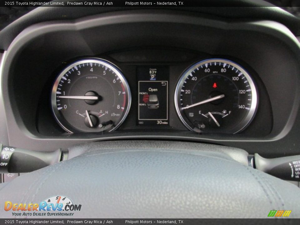 2015 Toyota Highlander Limited Predawn Gray Mica / Ash Photo #36