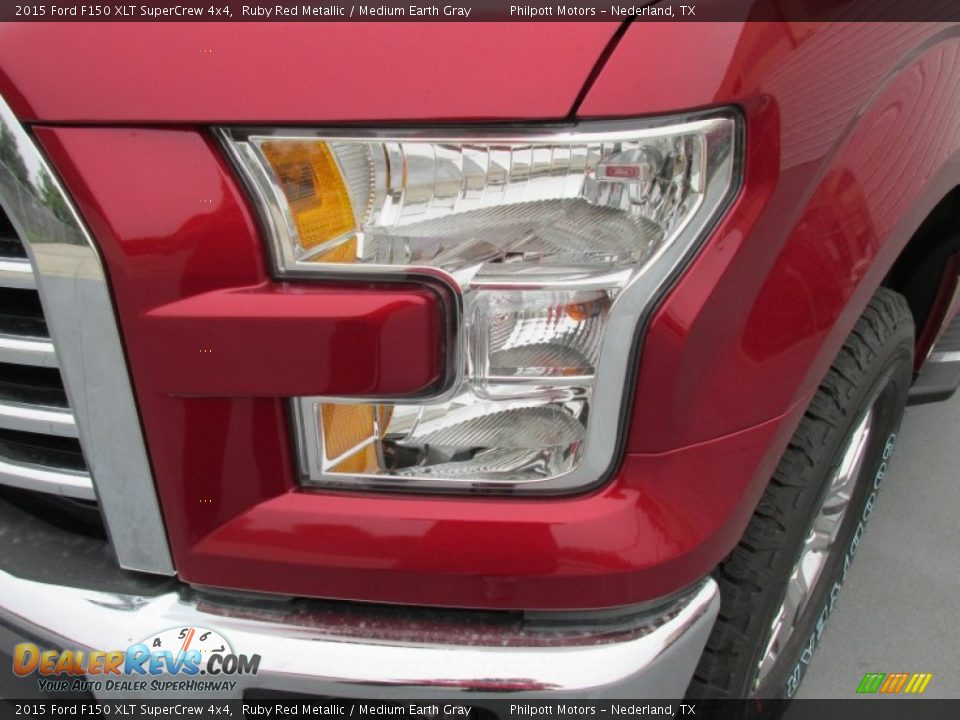 2015 Ford F150 XLT SuperCrew 4x4 Ruby Red Metallic / Medium Earth Gray Photo #9