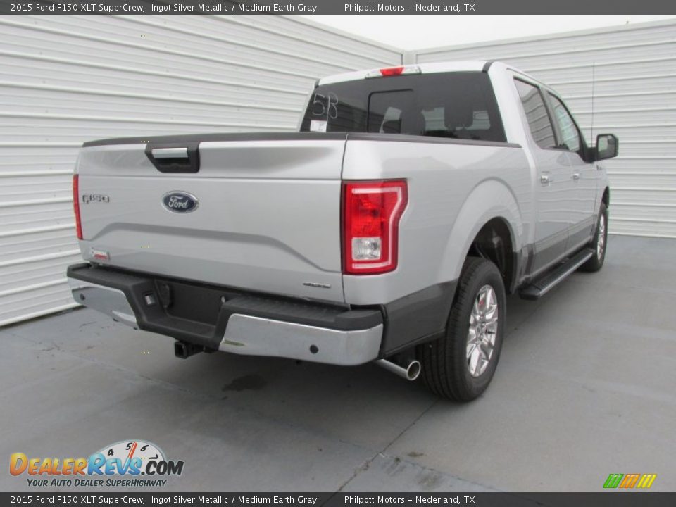 2015 Ford F150 XLT SuperCrew Ingot Silver Metallic / Medium Earth Gray Photo #4
