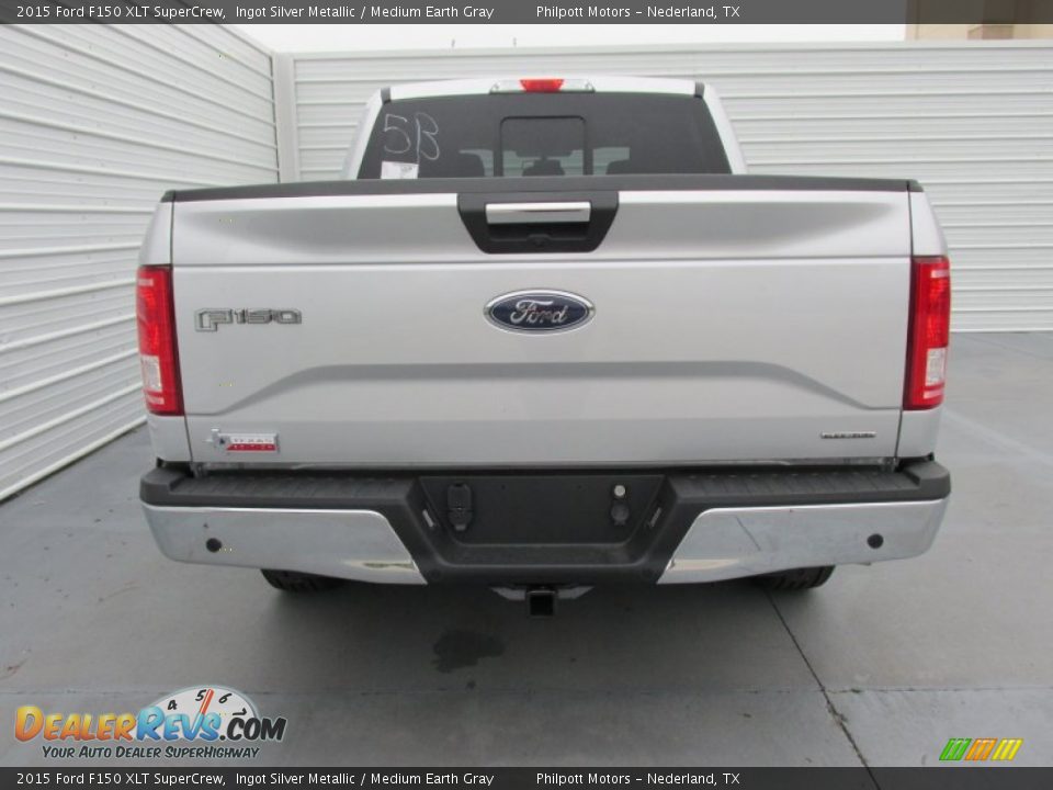 2015 Ford F150 XLT SuperCrew Ingot Silver Metallic / Medium Earth Gray Photo #5