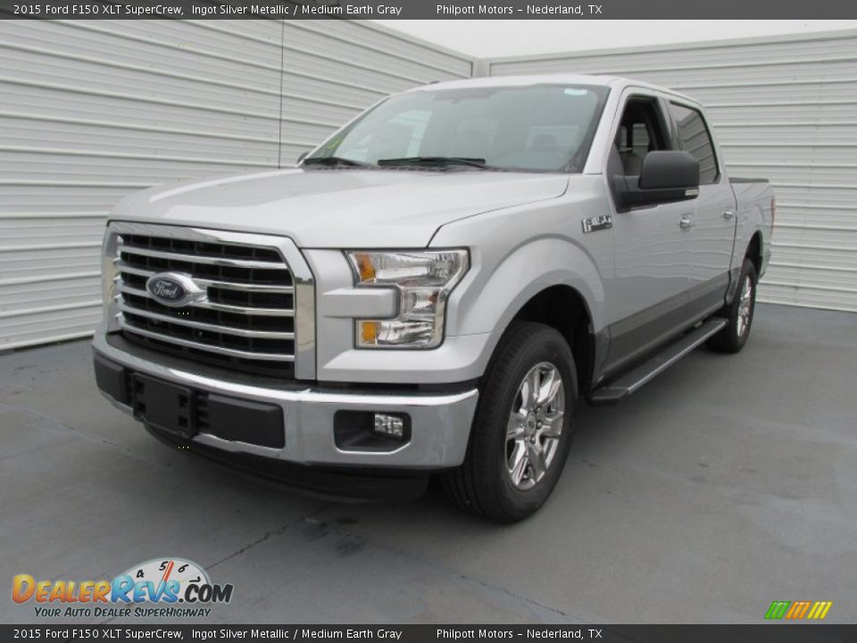 2015 Ford F150 XLT SuperCrew Ingot Silver Metallic / Medium Earth Gray Photo #7