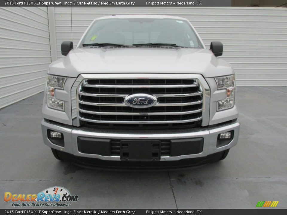 2015 Ford F150 XLT SuperCrew Ingot Silver Metallic / Medium Earth Gray Photo #8