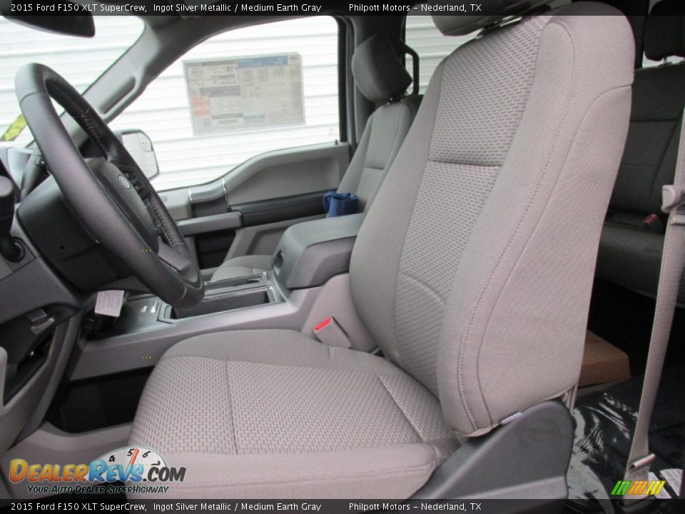 2015 Ford F150 XLT SuperCrew Ingot Silver Metallic / Medium Earth Gray Photo #23