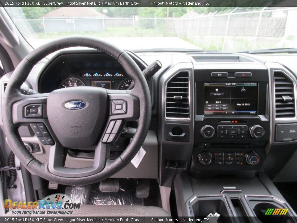 2015 Ford F150 XLT SuperCrew Ingot Silver Metallic / Medium Earth Gray Photo #25