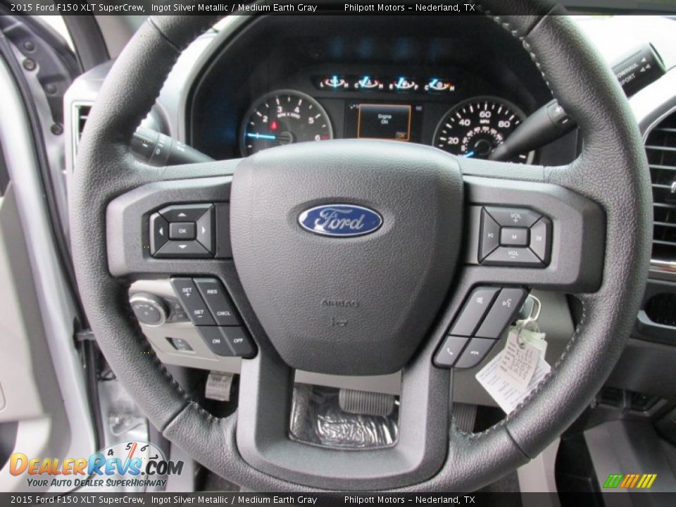 2015 Ford F150 XLT SuperCrew Ingot Silver Metallic / Medium Earth Gray Photo #31