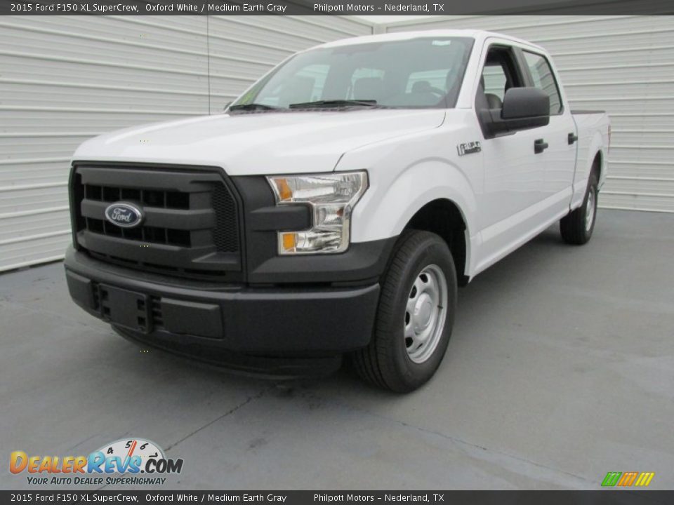 2015 Ford F150 XL SuperCrew Oxford White / Medium Earth Gray Photo #7