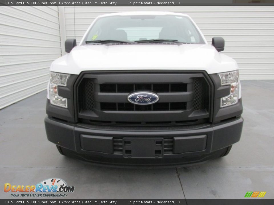 2015 Ford F150 XL SuperCrew Oxford White / Medium Earth Gray Photo #8