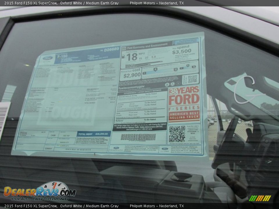 2015 Ford F150 XL SuperCrew Oxford White / Medium Earth Gray Photo #31