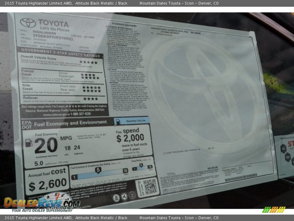 2015 Toyota Highlander Limited AWD Attitude Black Metallic / Black Photo #11