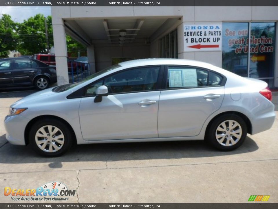 2012 Honda Civic LX Sedan Cool Mist Metallic / Stone Photo #2