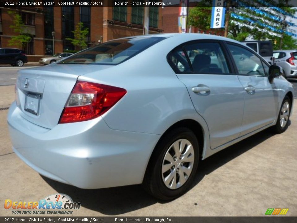 2012 Honda Civic LX Sedan Cool Mist Metallic / Stone Photo #3