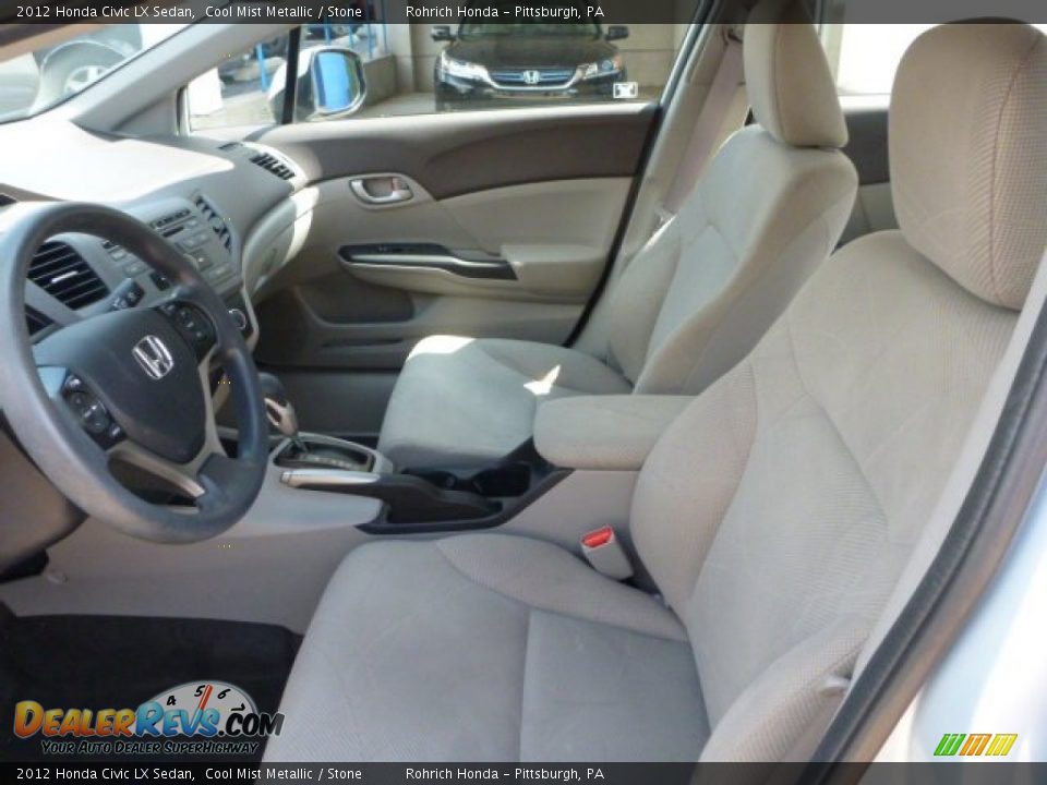 2012 Honda Civic LX Sedan Cool Mist Metallic / Stone Photo #4