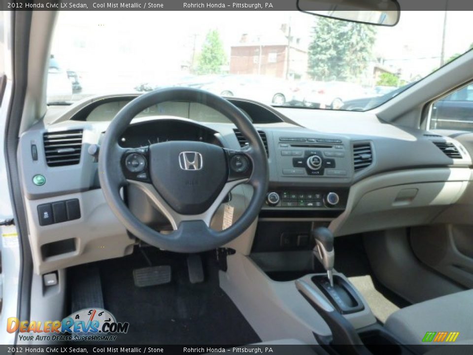 2012 Honda Civic LX Sedan Cool Mist Metallic / Stone Photo #6