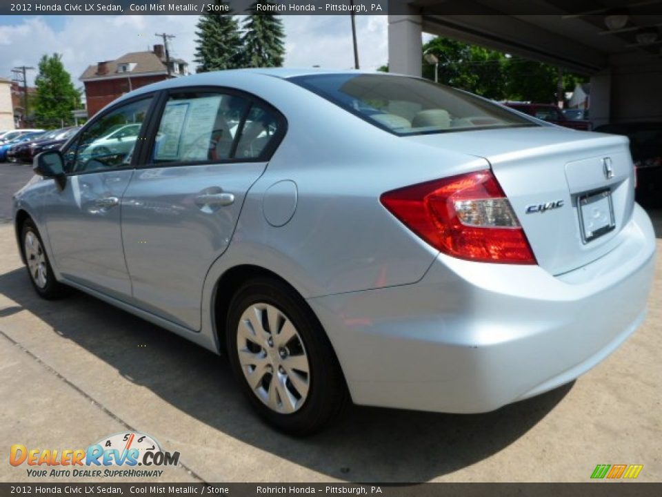 2012 Honda Civic LX Sedan Cool Mist Metallic / Stone Photo #10