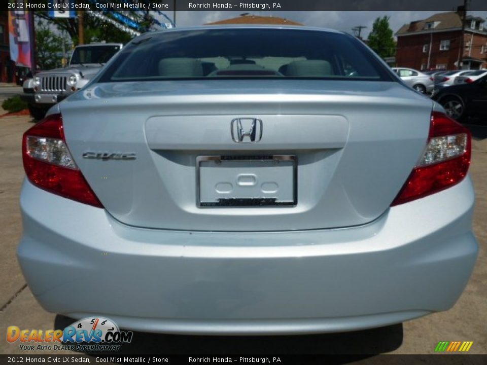 2012 Honda Civic LX Sedan Cool Mist Metallic / Stone Photo #11