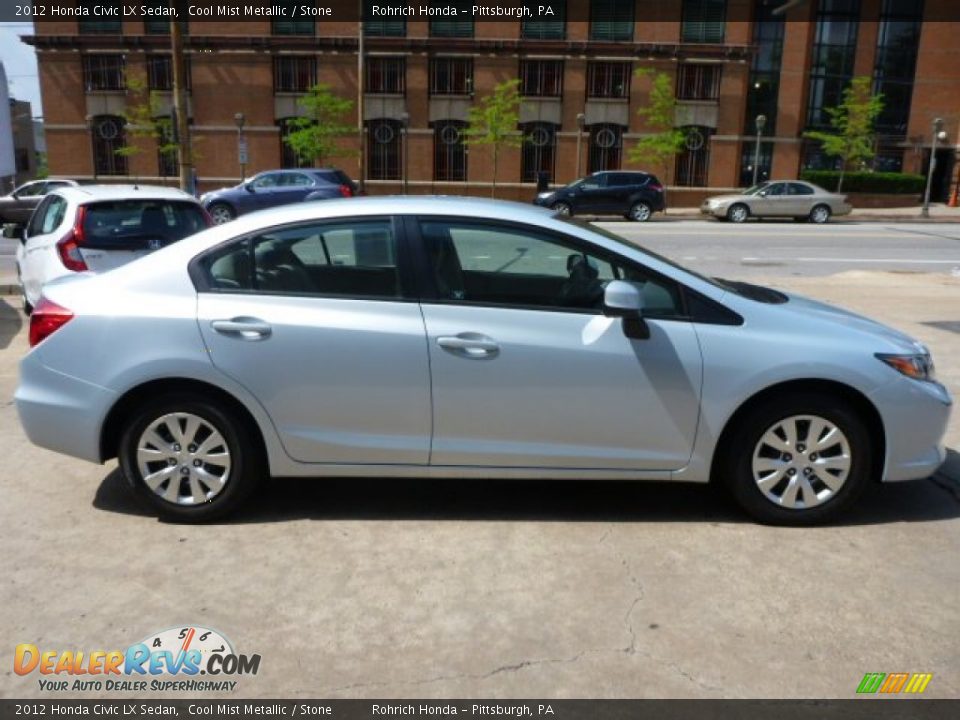 2012 Honda Civic LX Sedan Cool Mist Metallic / Stone Photo #12