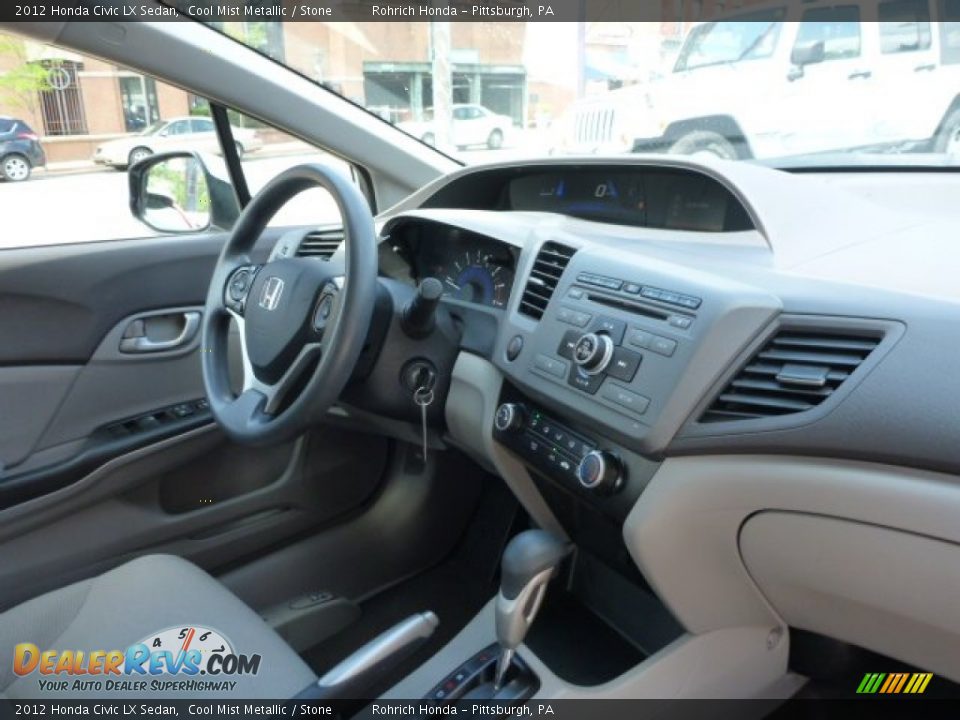 2012 Honda Civic LX Sedan Cool Mist Metallic / Stone Photo #15
